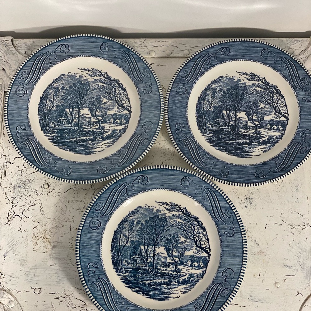 3 Royal 10”Currier& Ives “The Old Grist Mill”